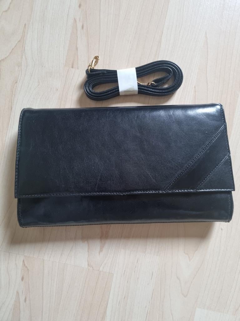 Laimbock zwarte lederen tasje clutch NIEUW, Ophalen of Verzenden, Nieuw, Zwart, Avondtasje