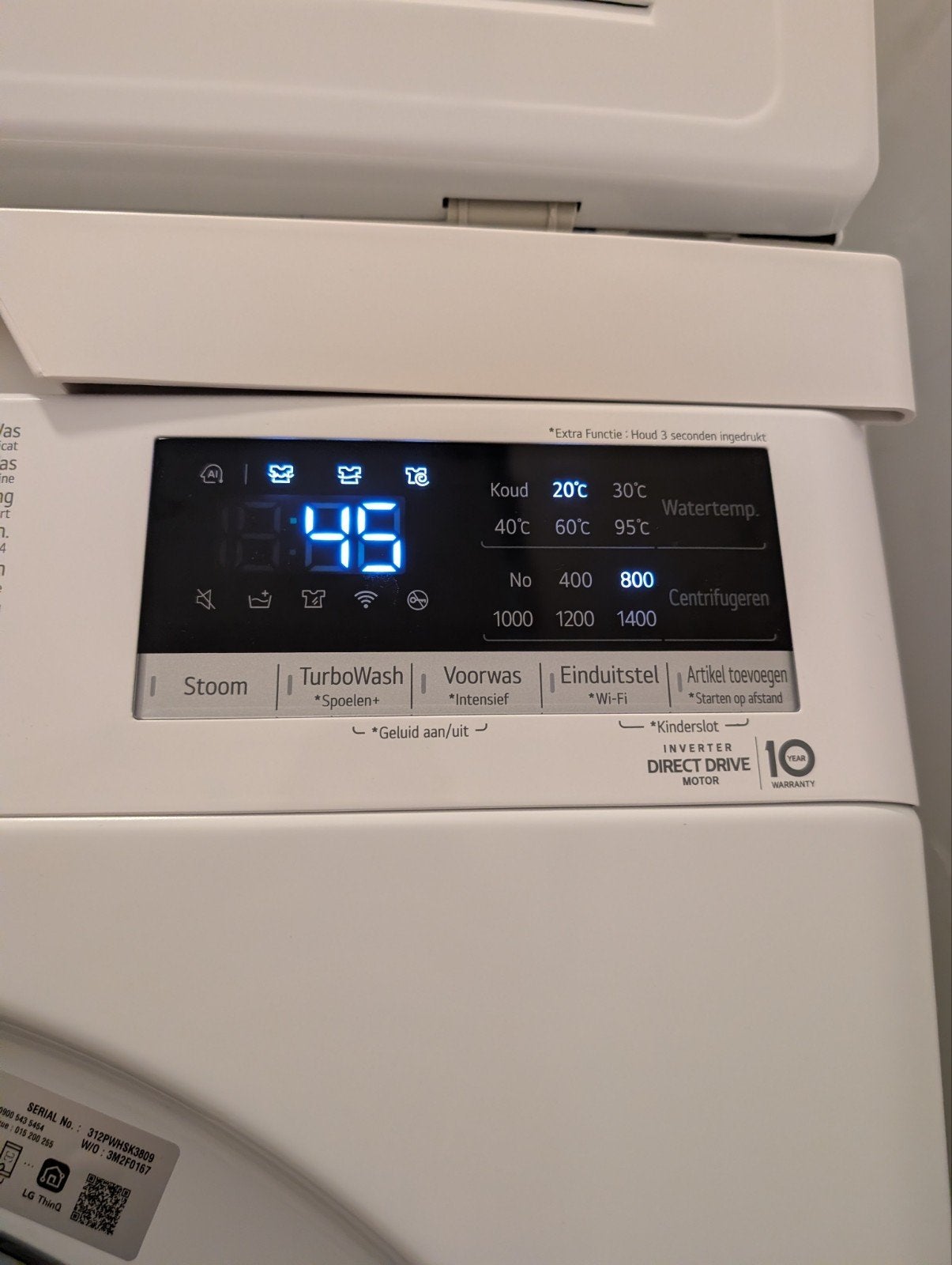 Foto 8 van LG ThinQ Wasmachine 8kg - Zo goed als nieuw