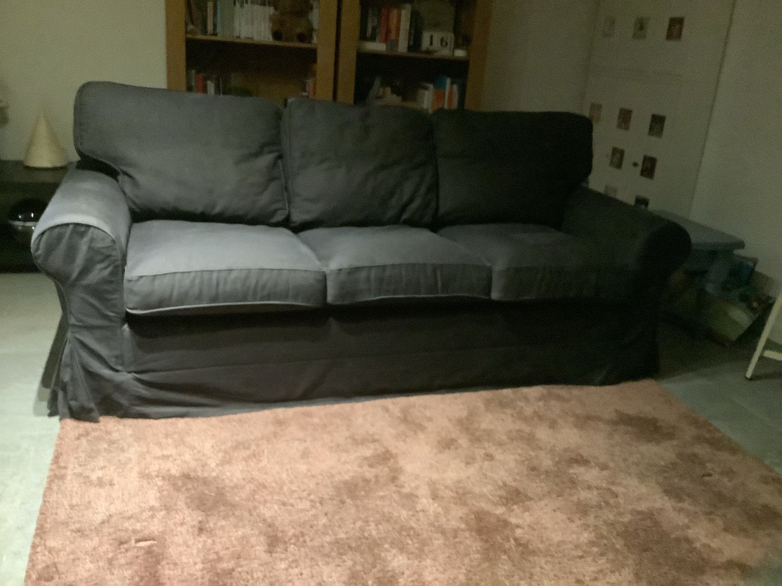 Zwarte slaapbank met opbergruimte van Ikea, Huis en Inrichting, Ophalen, Gebruikt, Tweepersoons, Overige maten