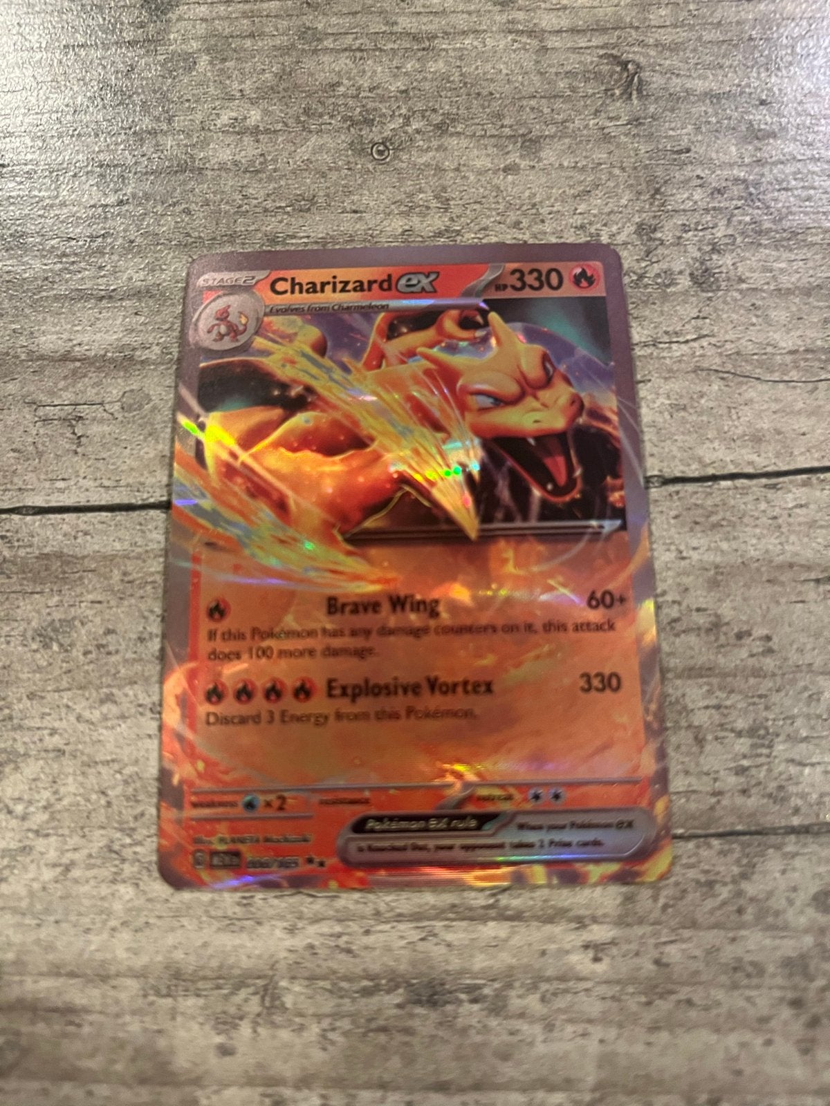 Charizard EX 330 Pokémon kaart 006/165, Ophalen of Verzenden, Gebruikt, Losse kaart, Foil