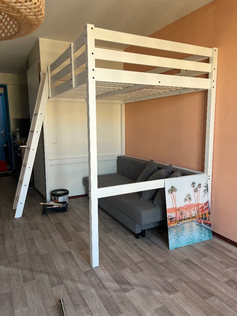 IKEA Stora hoogslaper 140x200, Ophalen, Wit, Tweepersoons, 140 cm