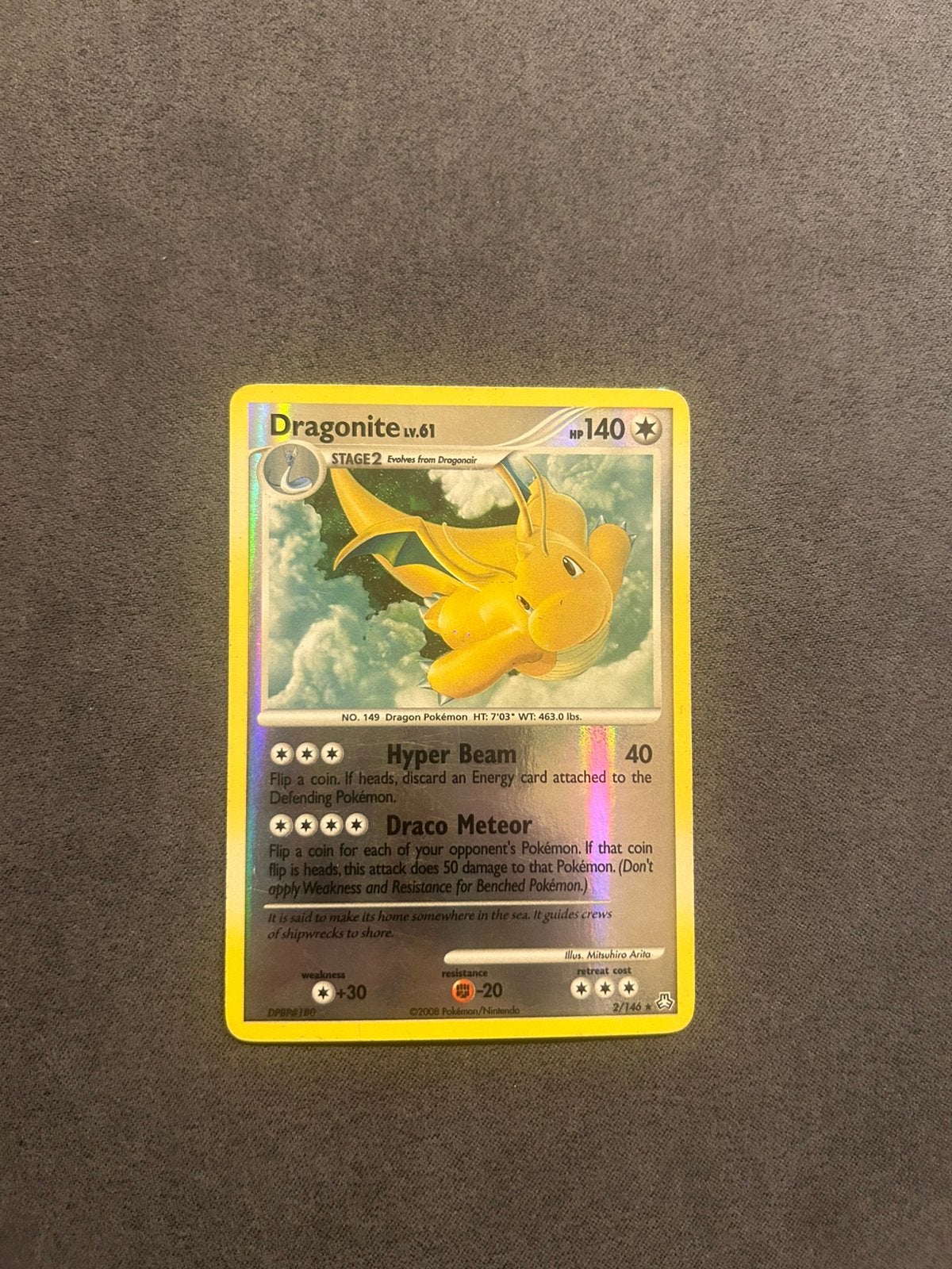 Dragonite 2/146 reverse holo, Ophalen of Verzenden, Zo goed als nieuw