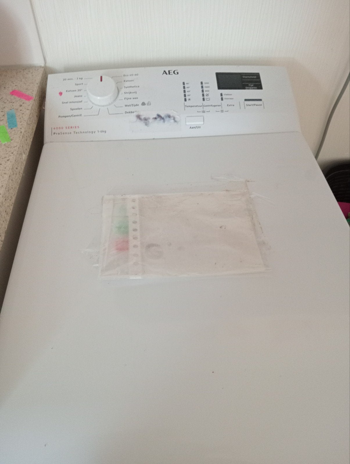 AEG Bovenlader Wasmachine 1-6 kg, Witgoed en Apparatuur, Wasmachines, Ophalen, 4 tot 6 kg, Bovenlader, Kort programma