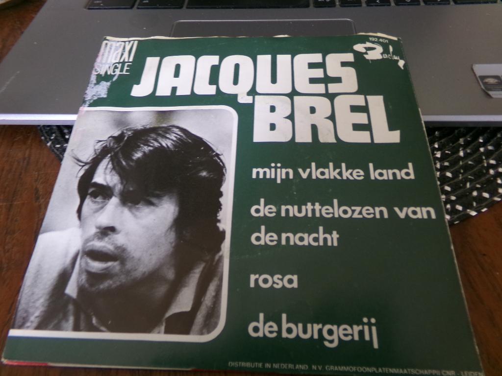 Maxi Single - Jacques Brel – Mijn Vlakke Land - 1972, Gebruikt, Single, Ophalen of Verzenden, 1970 - 1979