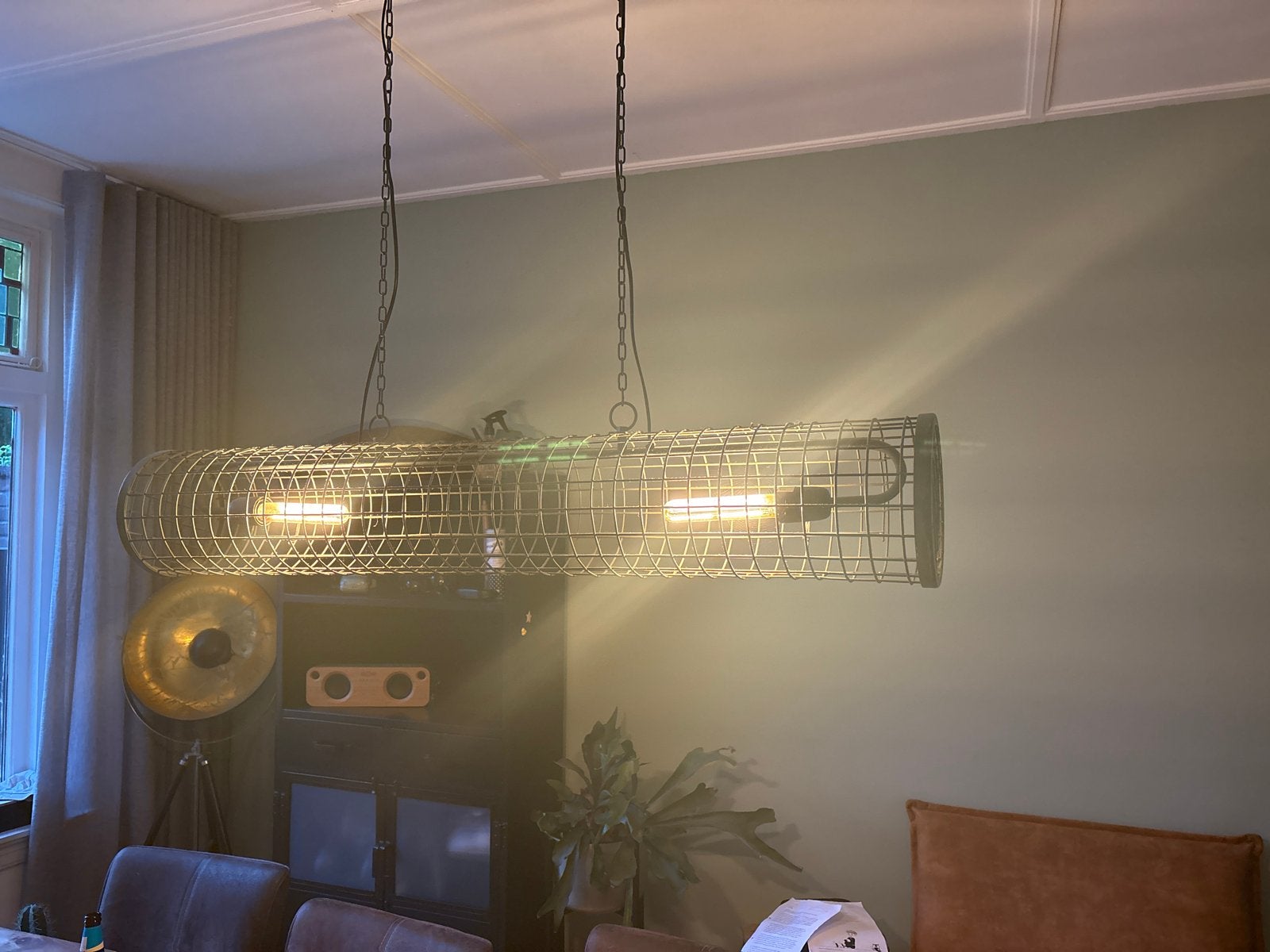 Industriële Eettafellamp - Stoer en Stijlvol, Huis en Inrichting, Lampen | Hanglampen, Ophalen, Gebruikt, Metaal