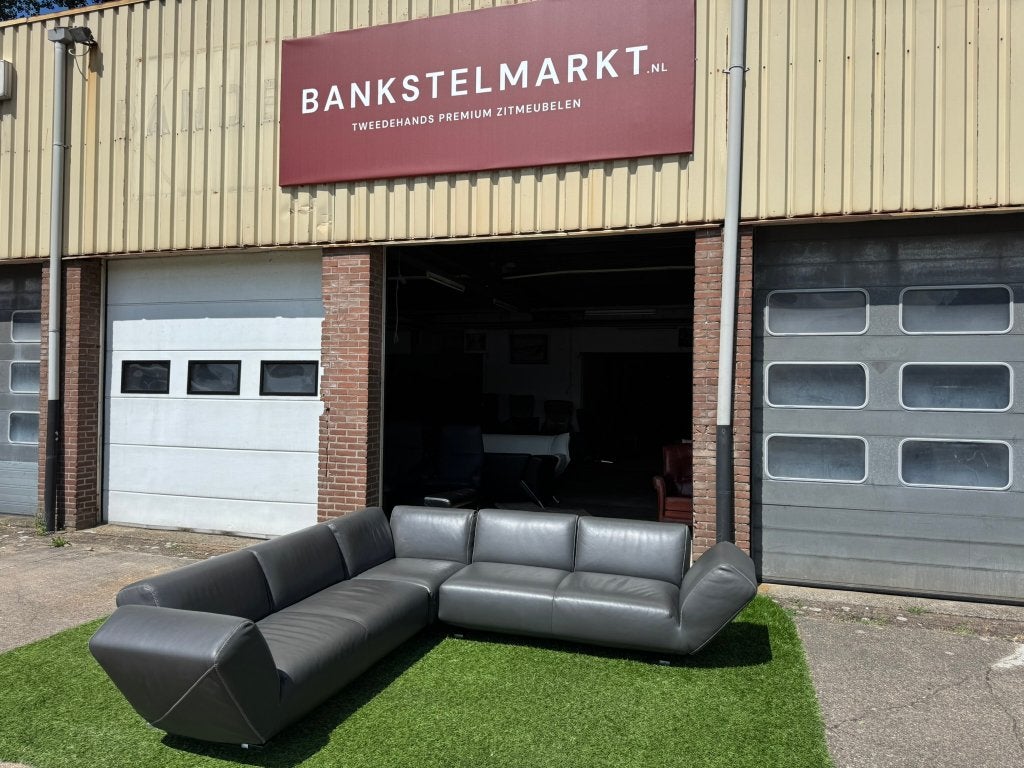 Leolux Rising Dunes Hoekbank grijs design bankstel, 250 tot 300 cm, Leolux, Hout, Geen
