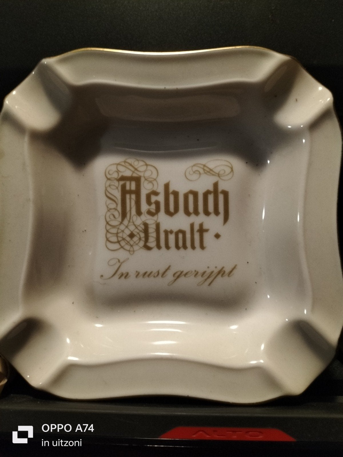 Vintage Asbach Uralt porseleinen asbak, Ophalen of Verzenden