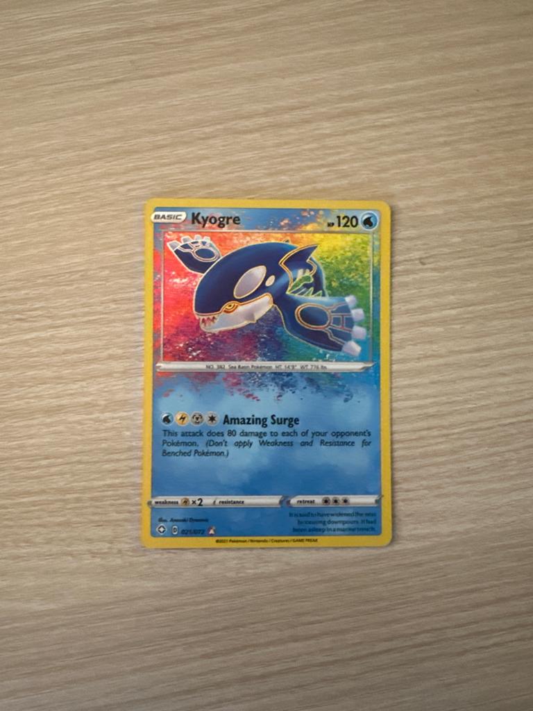 Kyogre Amazing Rare Pokémon Kaart (021/072), Ophalen, Zo goed als nieuw, Losse kaart, Foil
