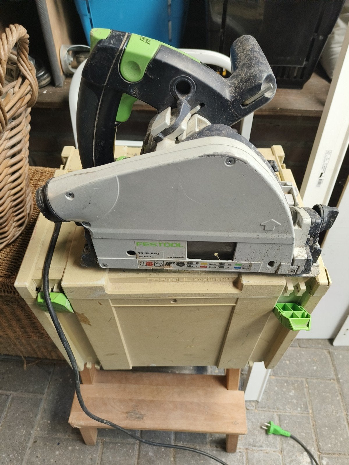 Festool ts 55 EBQ met koffer, Invalzaag, Ophalen of Verzenden, Zo goed als nieuw, 30 tot 70 mm