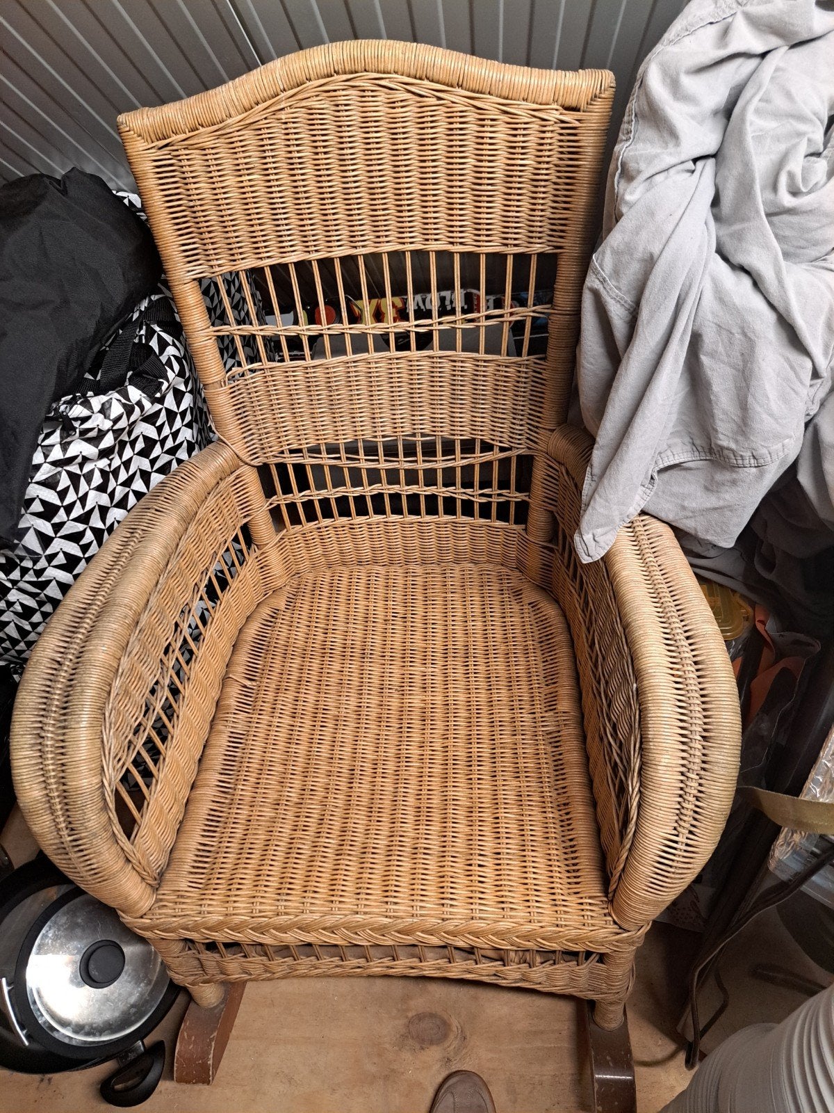 Vintage schommelstoel, Huis en Inrichting, Ophalen, Gebruikt, Vintage, Bohemian, Landelijk, Bruin