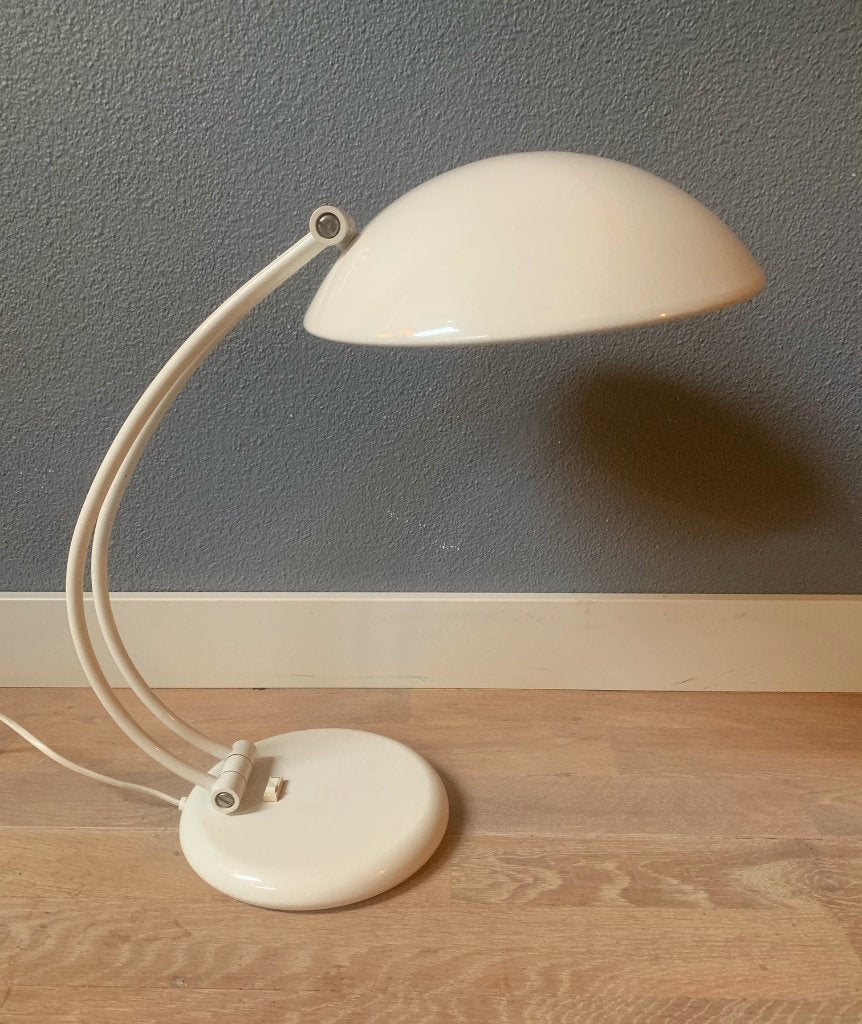 Massive tafellamp Jaeck - vintage retro lamp wit bureaulamp, Ophalen, Bureaulamp, Gebruikt, Overige merken