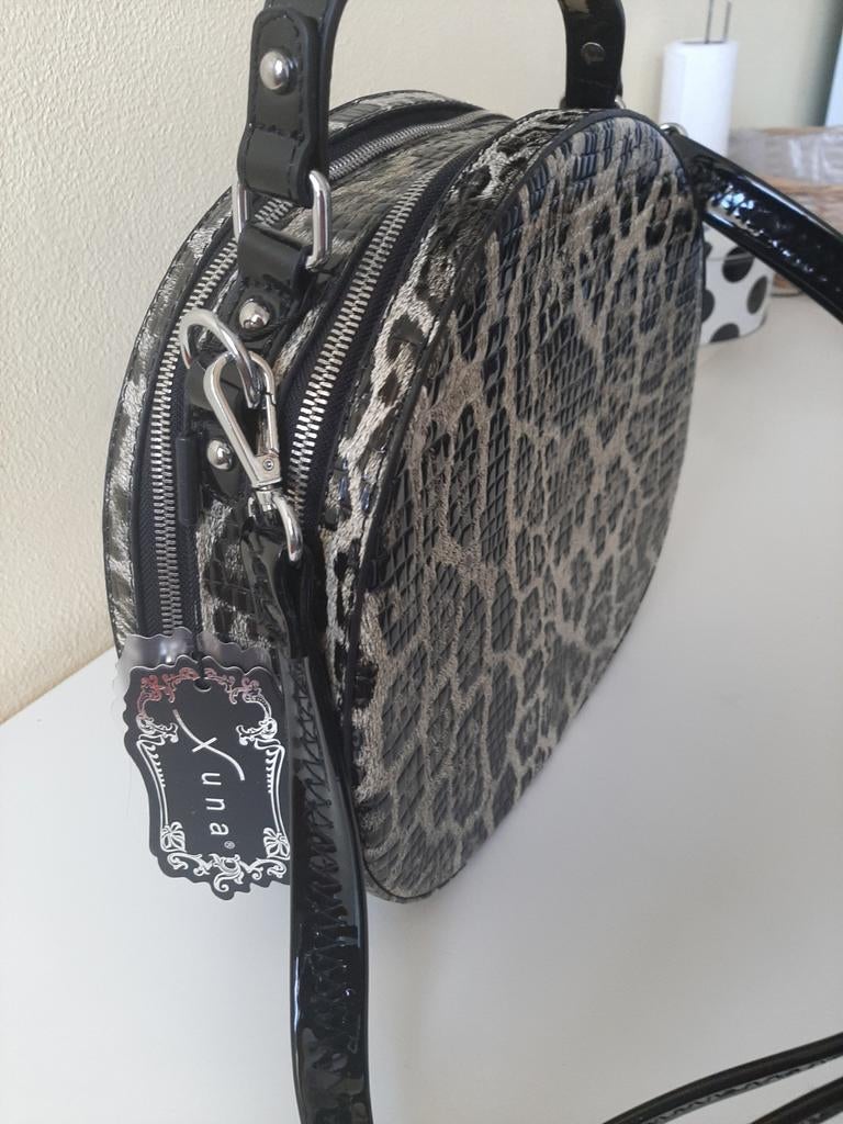 Nieuwe Xuna Handtas met Luipaardprint, Ophalen of Verzenden, Nieuw, Zwart, Handtas