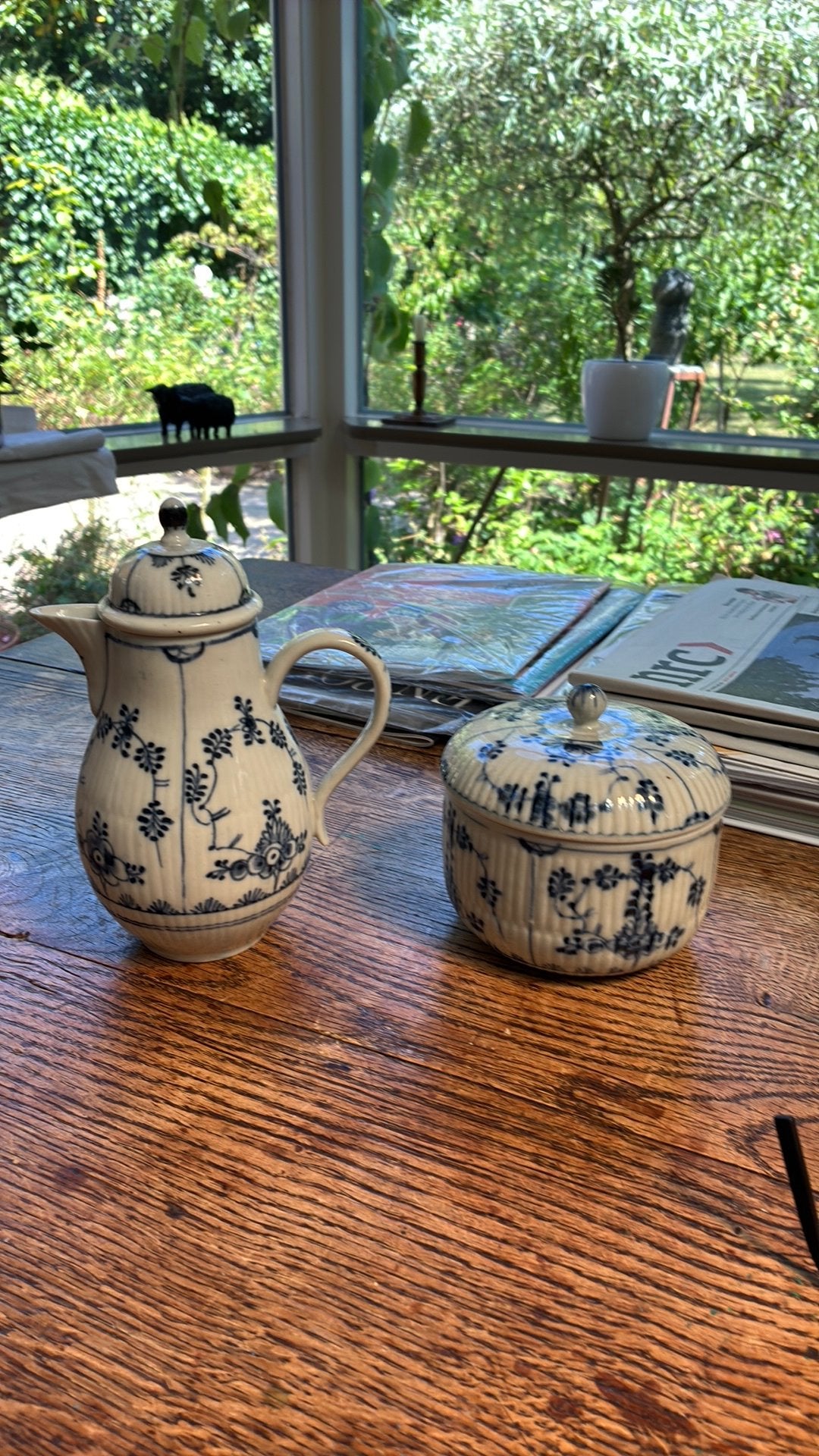 Roomkannetje en suikerpot antiek saksich porselein, Antiek en Kunst, Ophalen