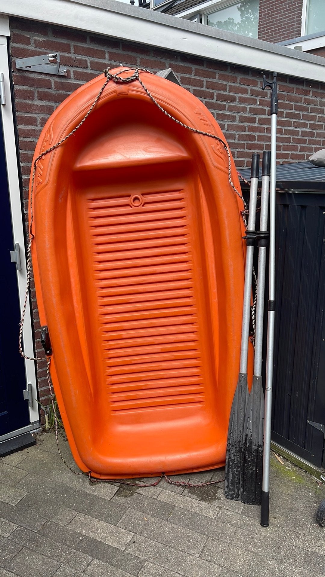 Sportyak 213 oranje met peddels en bootshaak, bic roeiboot, Watersport en Boten, Ophalen, Gebruikt, Overige typen
