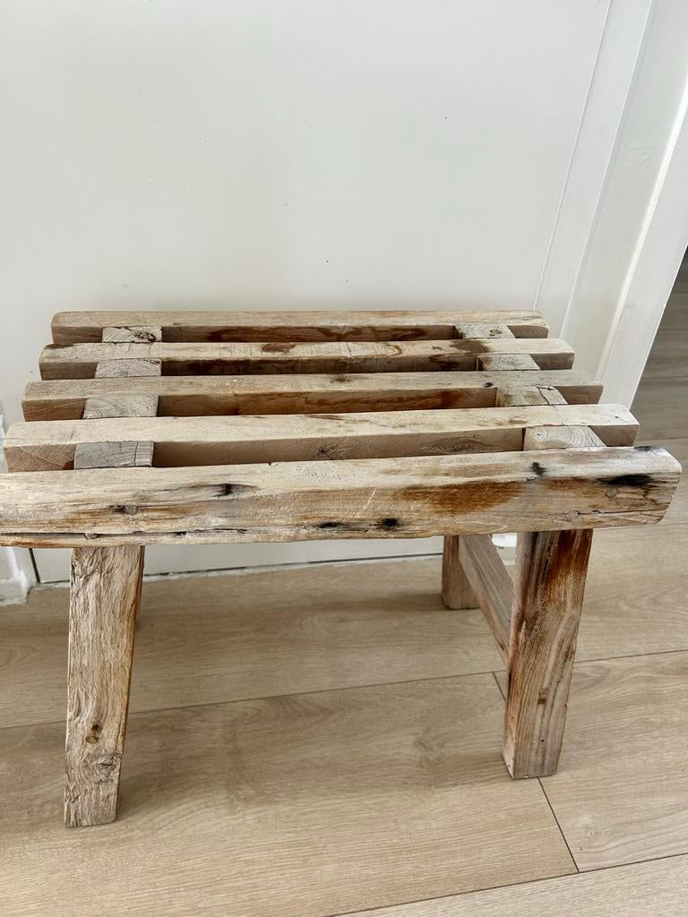 Teakhouten krukje Ibiza Outdoor - binnen/buiten, Huis en Inrichting, Ophalen, Gebruikt, Hout