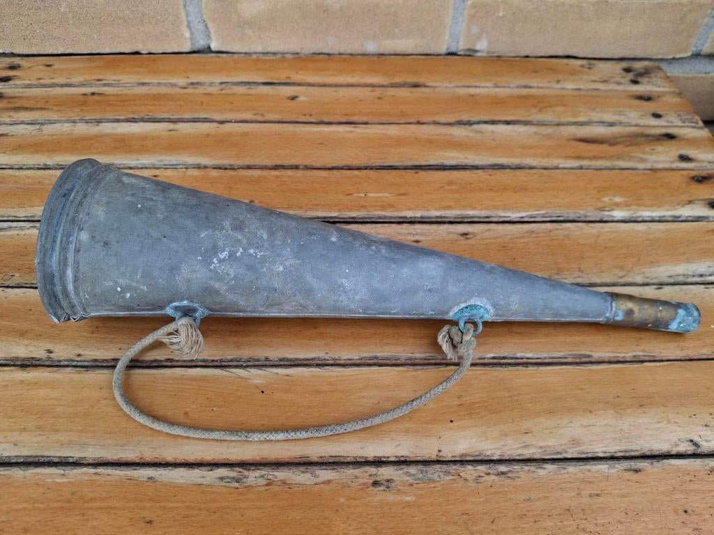 Antieke scheepstoeter / misthoorn - zink - koper, Verzamelen, Scheepvaart, Gebruikt, Gebruiksvoorwerp, Motorboot of Zeilboot, Ophalen of Verzenden