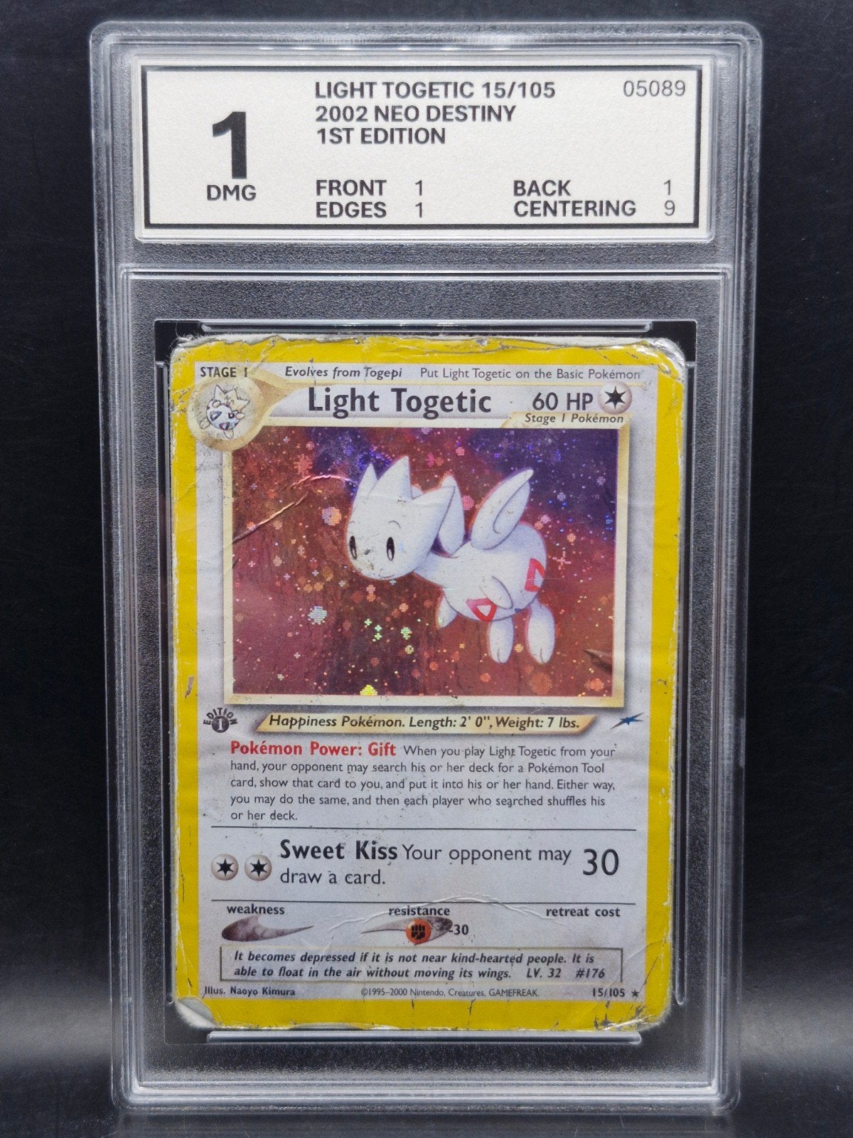 Light togetic 1st edition 2002 neo destiny holo Vintage WG 1, Hobby en Vrije tijd, Verzenden, Gebruikt, Losse kaart