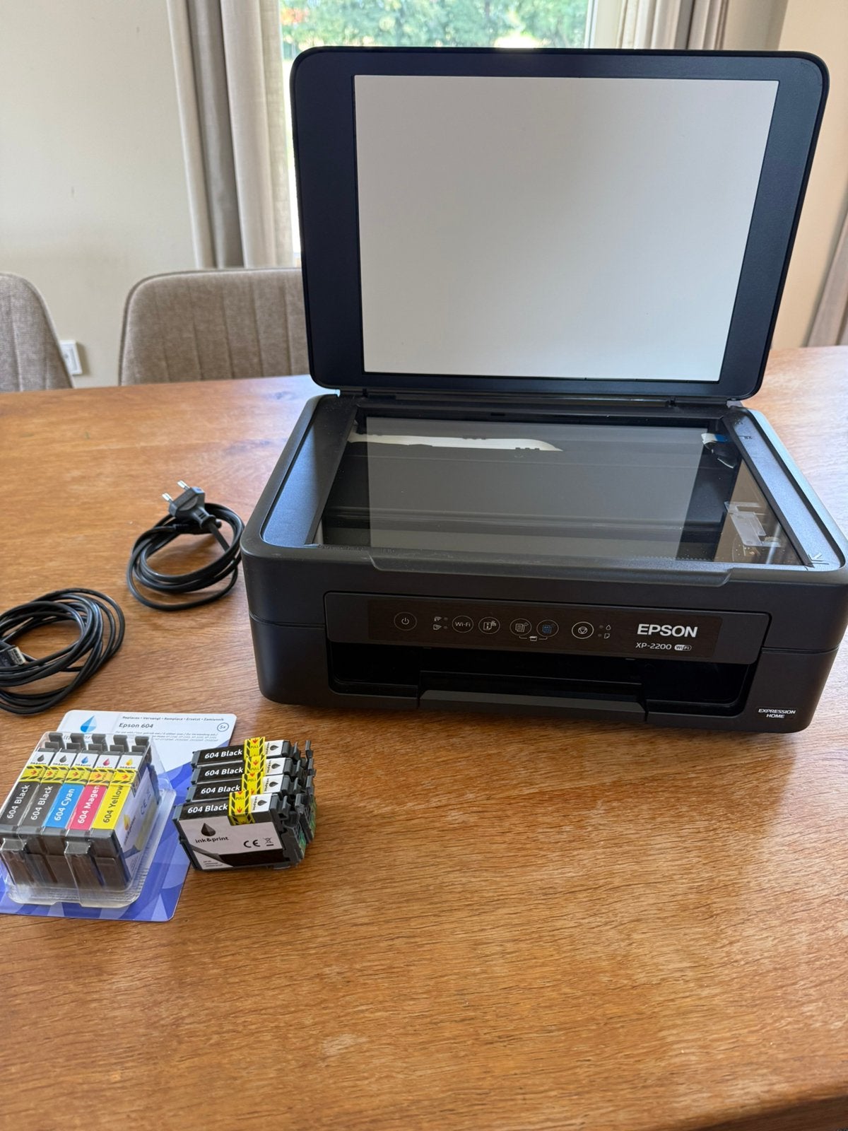 Epson XP-2200 printer/scanner + veel extra inkt & kabels, Ophalen, Zo goed als nieuw, Scannen, Draadloos