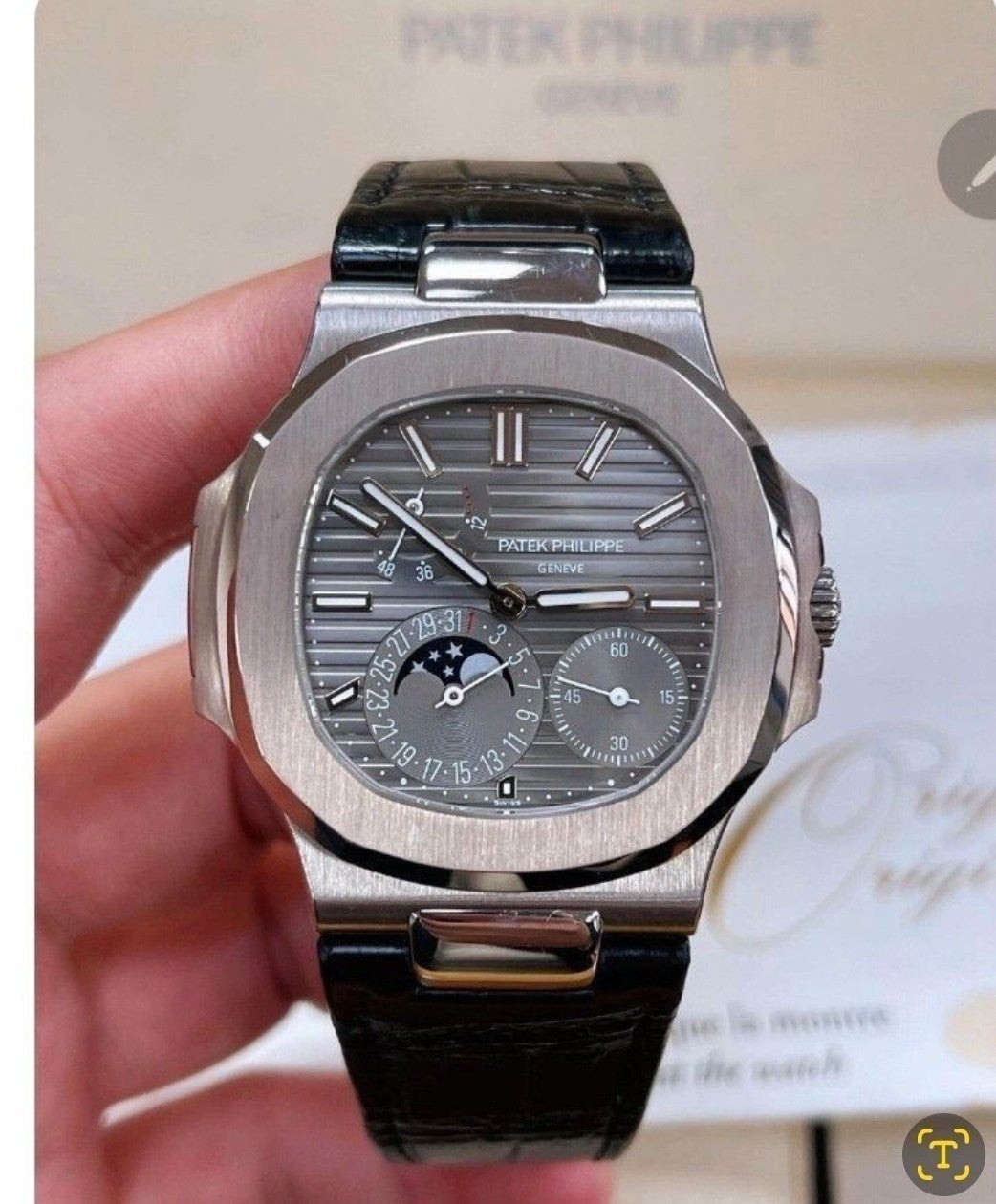 Patek Philippe Topper Horloge met Leren Band en Pichpen, Ophalen of Verzenden