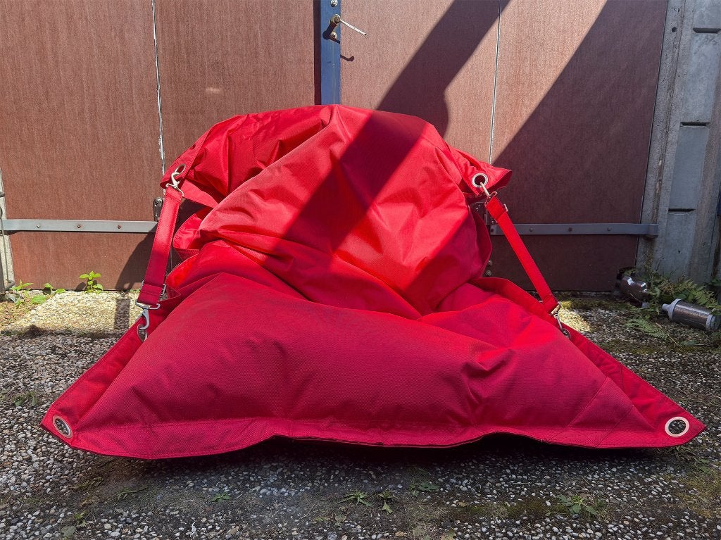 FatBoy Buggle-Up Outdoor Buiten zitzak, rood, 132x185 cm, Ophalen, Zo goed als nieuw, Rood, Zitzakstoel