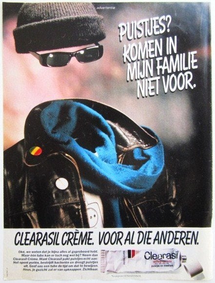 3 vintage adertenties reclames van Clearasil 1980, Ophalen of Verzenden, Gebruikt, Overige typen