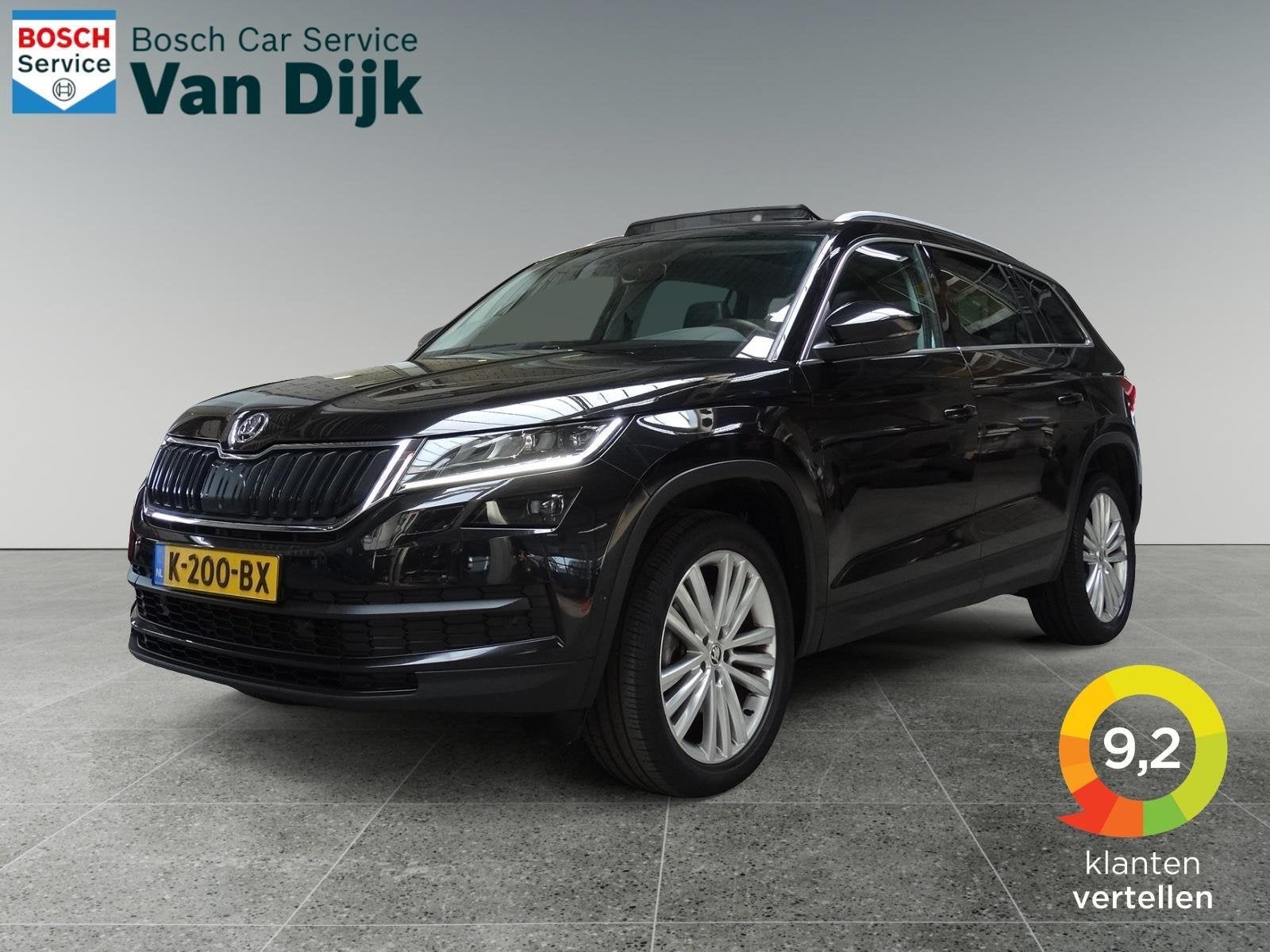 Skoda Kodiaq 1.5 TSI Edition Plus 7p.Panorama/Trekhaak/Leder, Auto's, 4 cilinders, 150 pk, 7 stoelen, Zwart