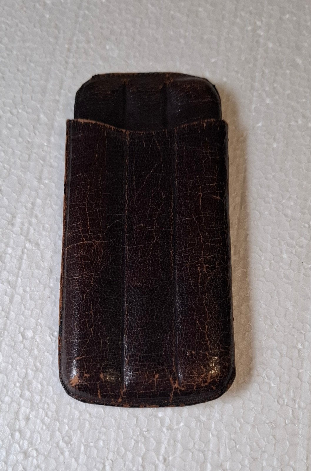 Vintage Leren Sigarenkoker - Bruin, Ophalen of Verzenden, Gebruikt, Overige typen