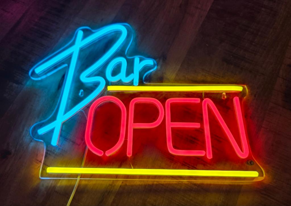 Bar Open Neon LED Verlichting - Sfeervolle Reclame, Ophalen of Verzenden, Lichtbak of (neon) lamp