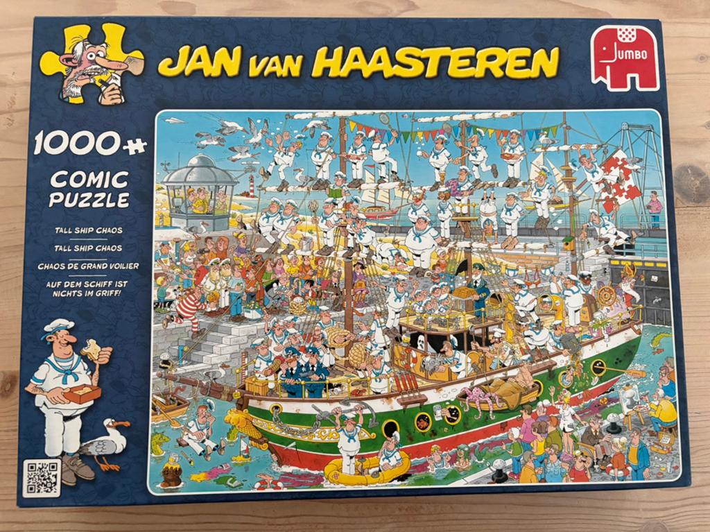 Jan van Haasteren puzzel 1000 Tall ship chaos, Ophalen, 500 t/m 1500 stukjes, Zo goed als nieuw