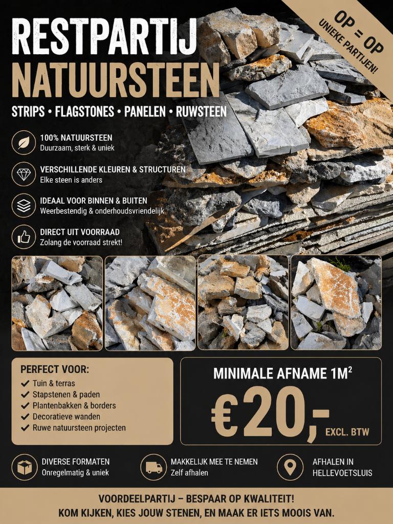 Flagstones & Natuursteenstrips, Tuin en Terras, Tegels en Klinkers, Ophalen, Nieuw, Terrastegels, Natuursteen