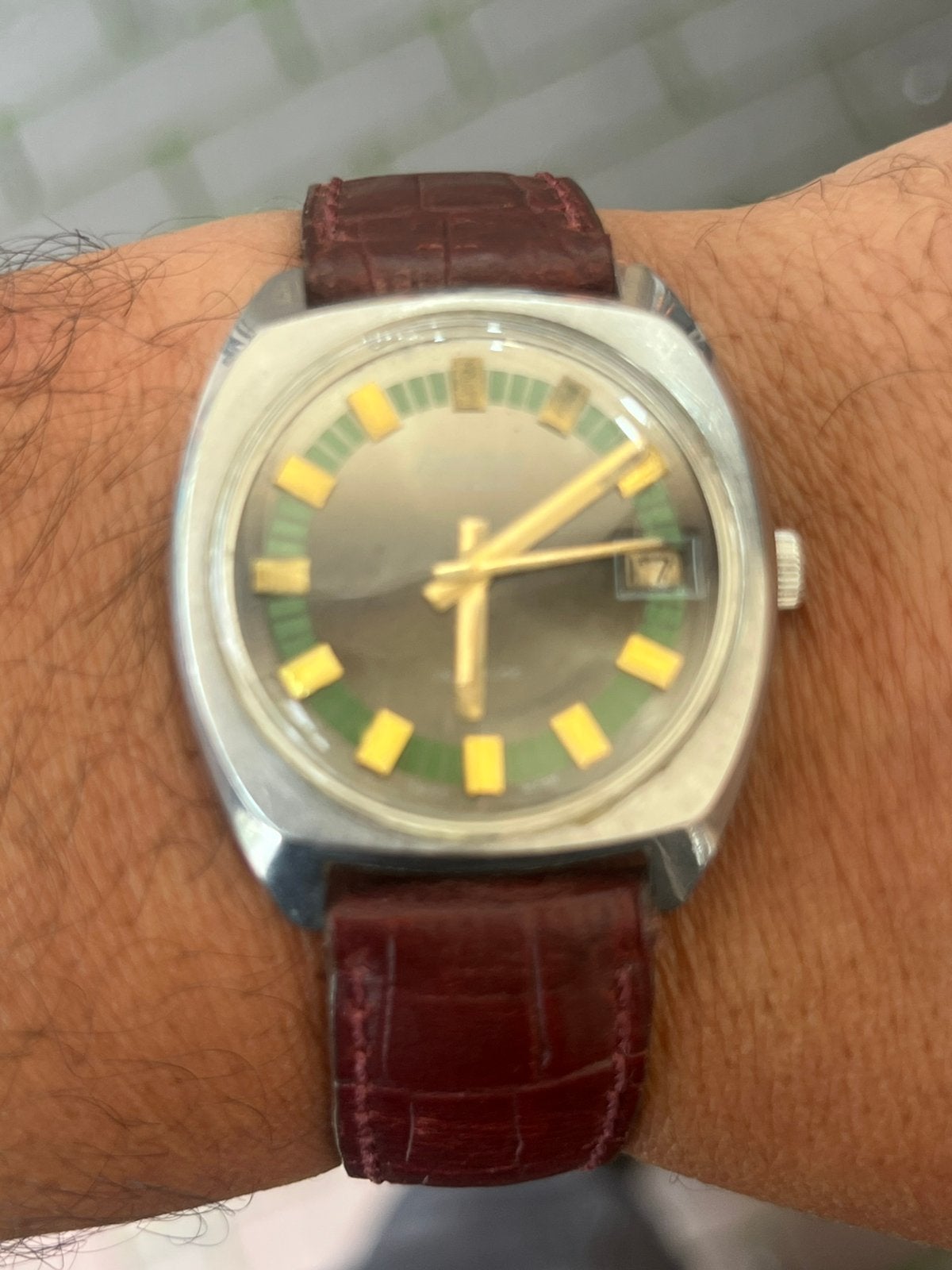 Automatic horloge, Ophalen of Verzenden, Staal, Overige merken, 1960 of later