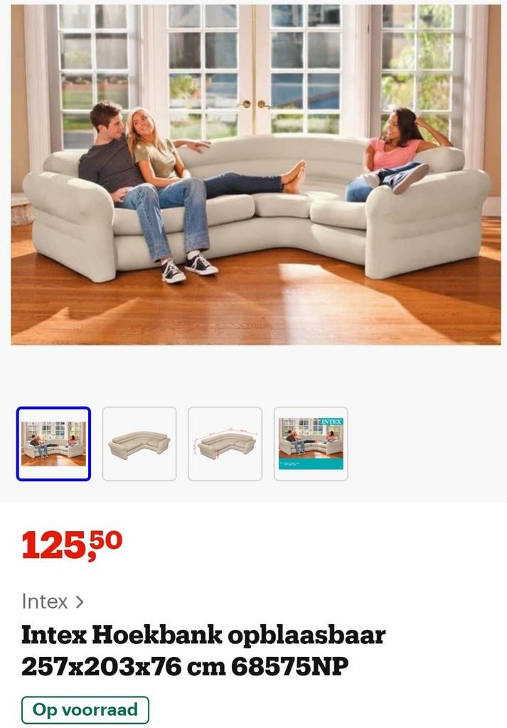 Intex Opblaasbare Hoekbank - Comfortabel en Ruim, Ophalen