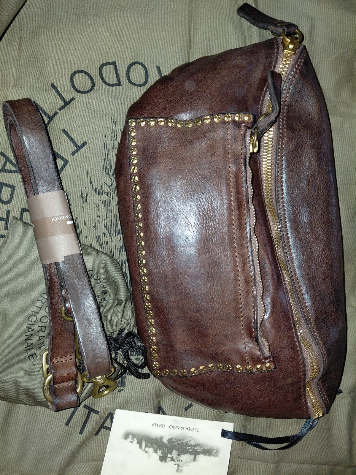Campomaggi leren tas leer NIEUW Donkerbruin, Verzenden, Nieuw, Bruin, Schoudertasje