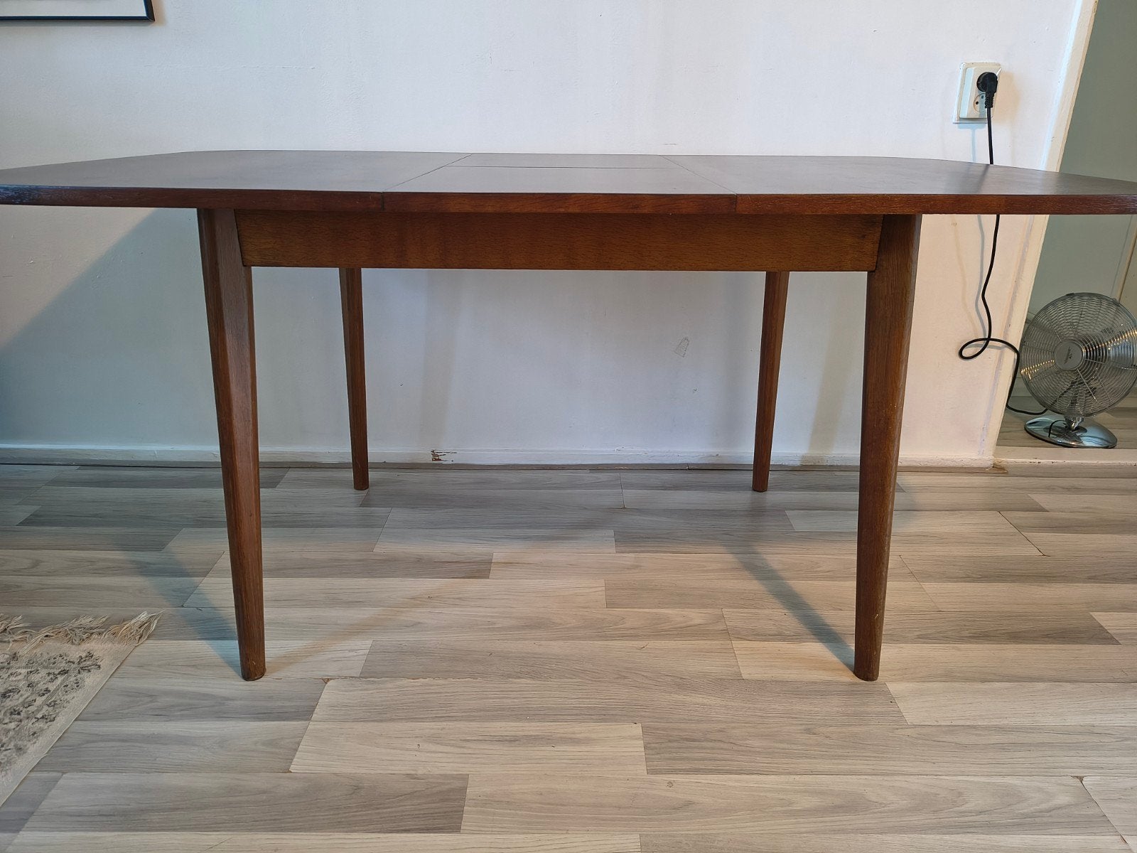 Vintage Deens design eettafel | Teak | Uitschuifbaar, Ophalen of Verzenden, Gebruikt, Rechthoekig, 50 tot 100 cm
