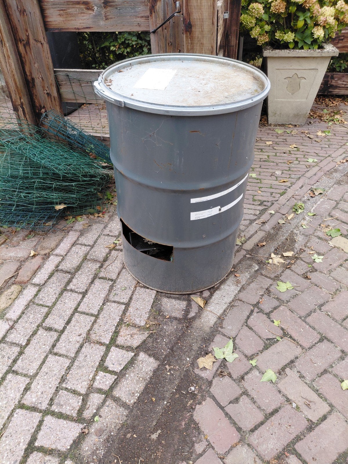 Vuurton met deksel - 200 liter, Tuin en Terras, Vuurkorven, Ophalen of Verzenden