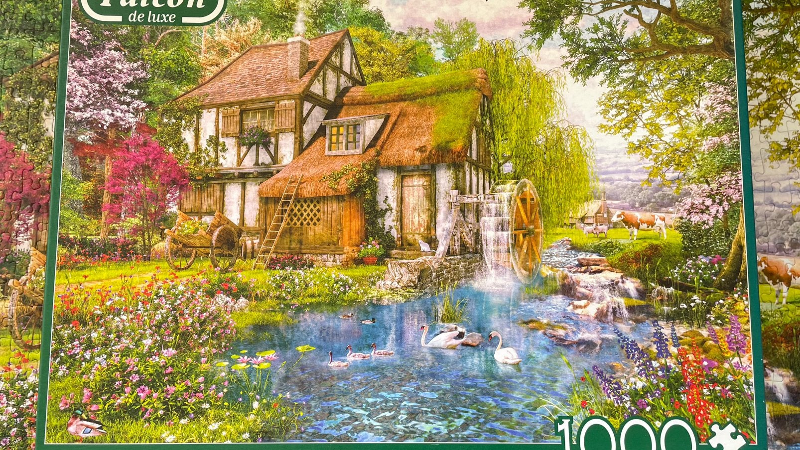 Falcon de Luxe Watermill Cottage Legpuzzel 1000 stukjes, Ophalen of Verzenden, 500 t/m 1500 stukjes, Zo goed als nieuw, Legpuzzel