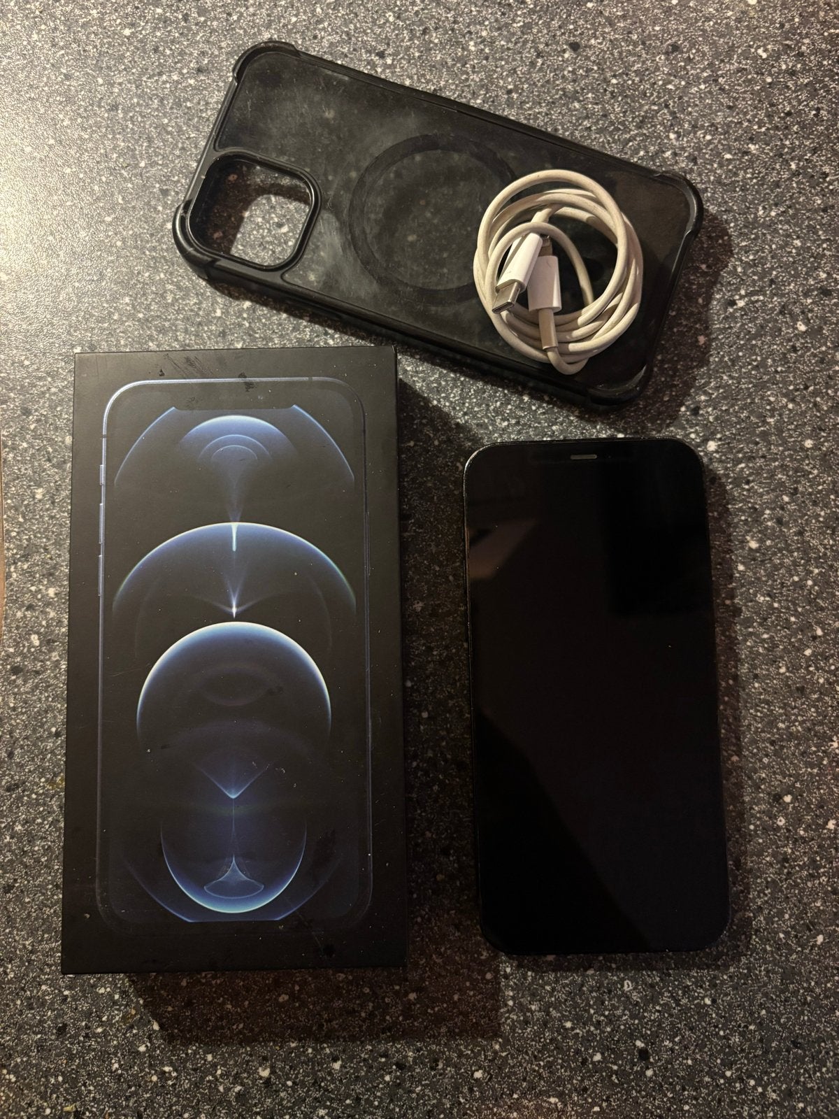 iPhone 12 Pro 128GB Pacific Blue - Achterkant gebarsten, Telecommunicatie, 80 %, Blauw, Zonder simlock, Zonder abonnement