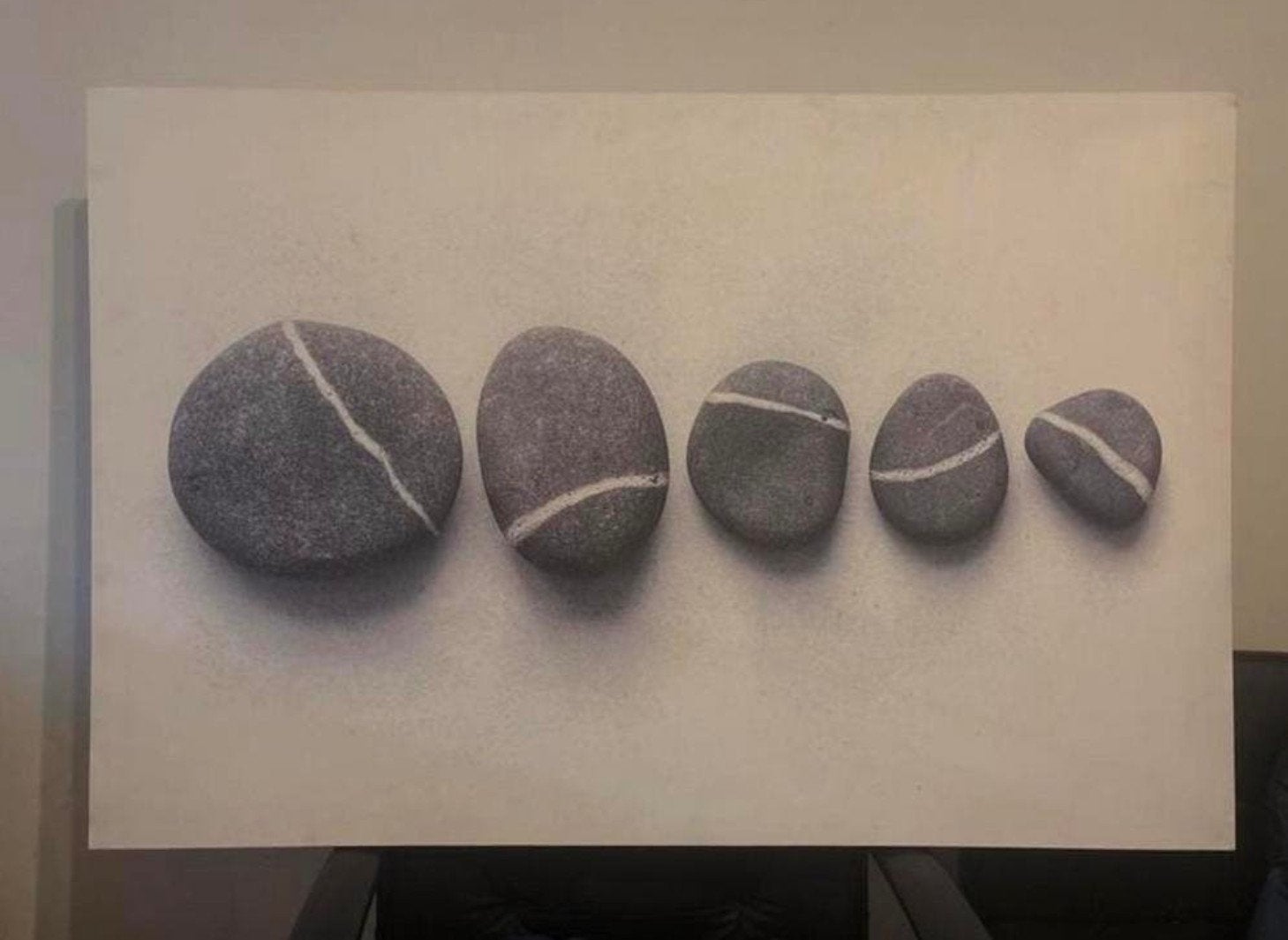 Modern schilderij met stenen, Ophalen, Overig onderwerp, Op houten frame, Print