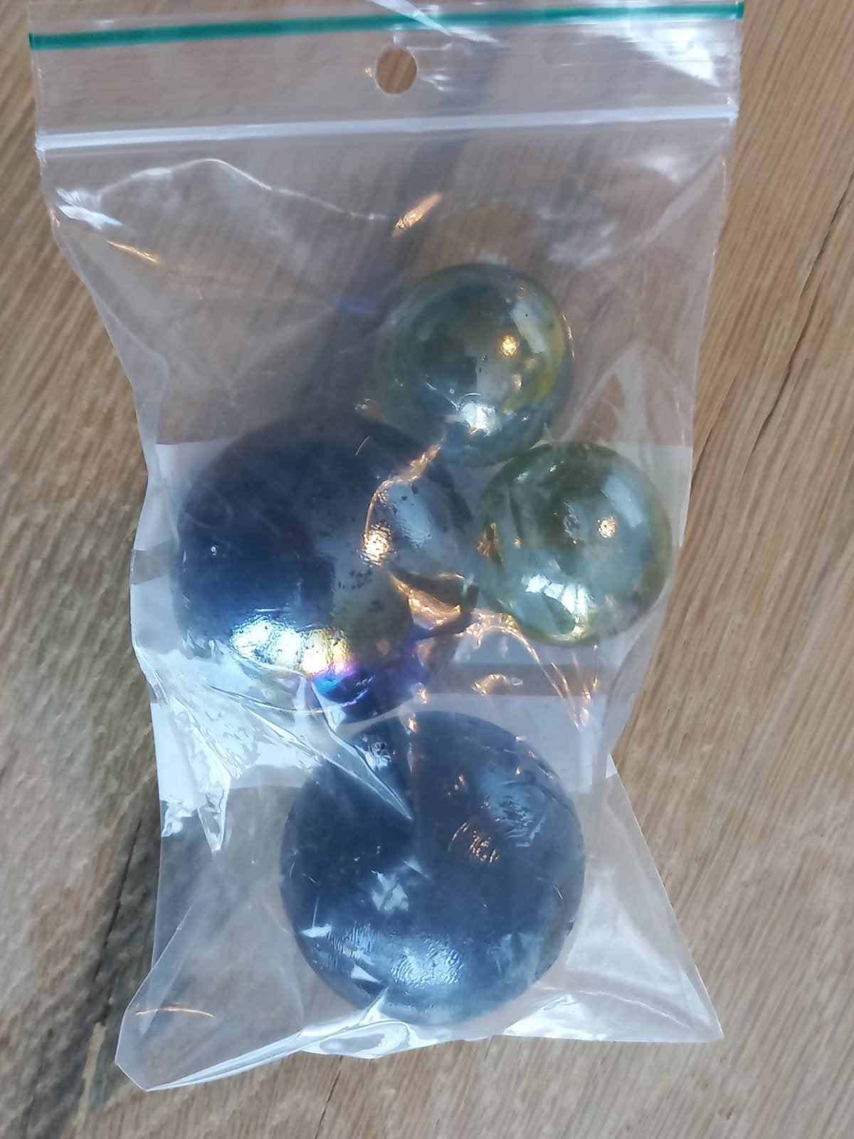 zakje met Vintage glazen knikkers donkere parel bonken niet, Ophalen of Verzenden, Gebruikt