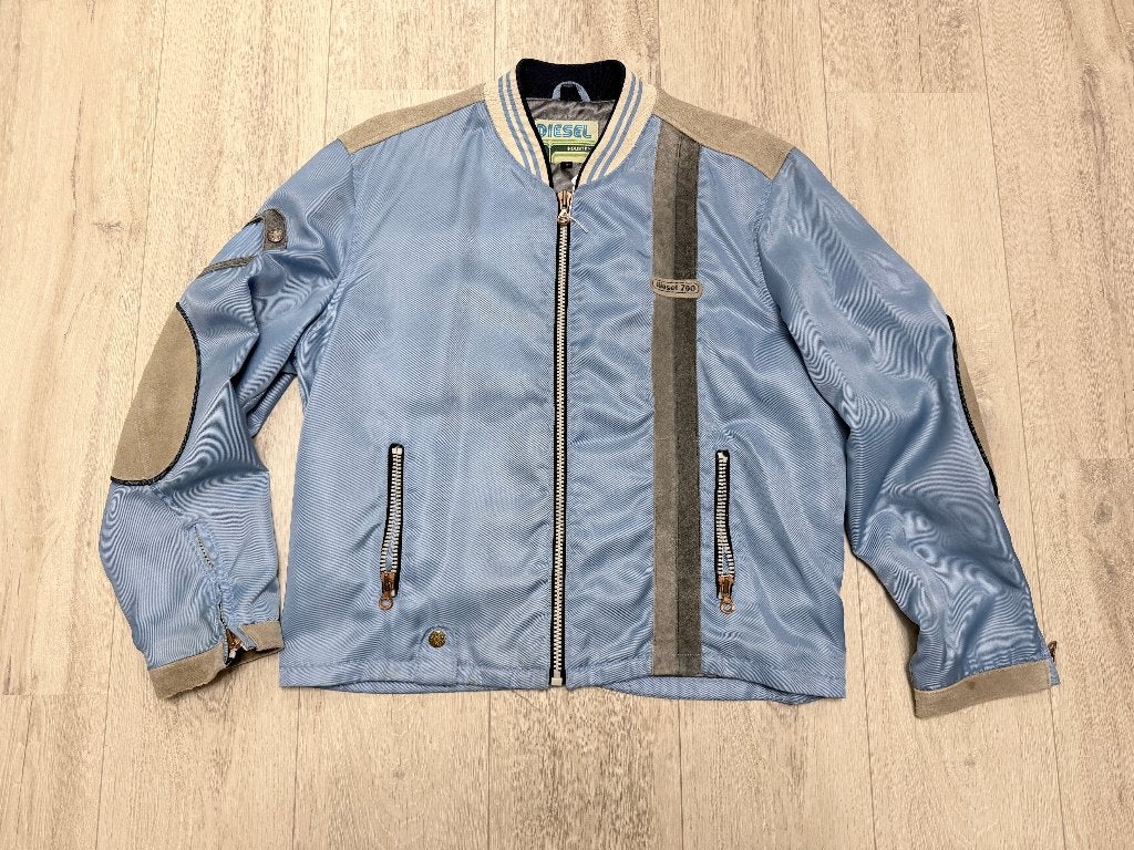 Diesel Industries light blue jacket XL vintage 90iers y2k, -, Blauw, -, Maat 56/58 (XL)