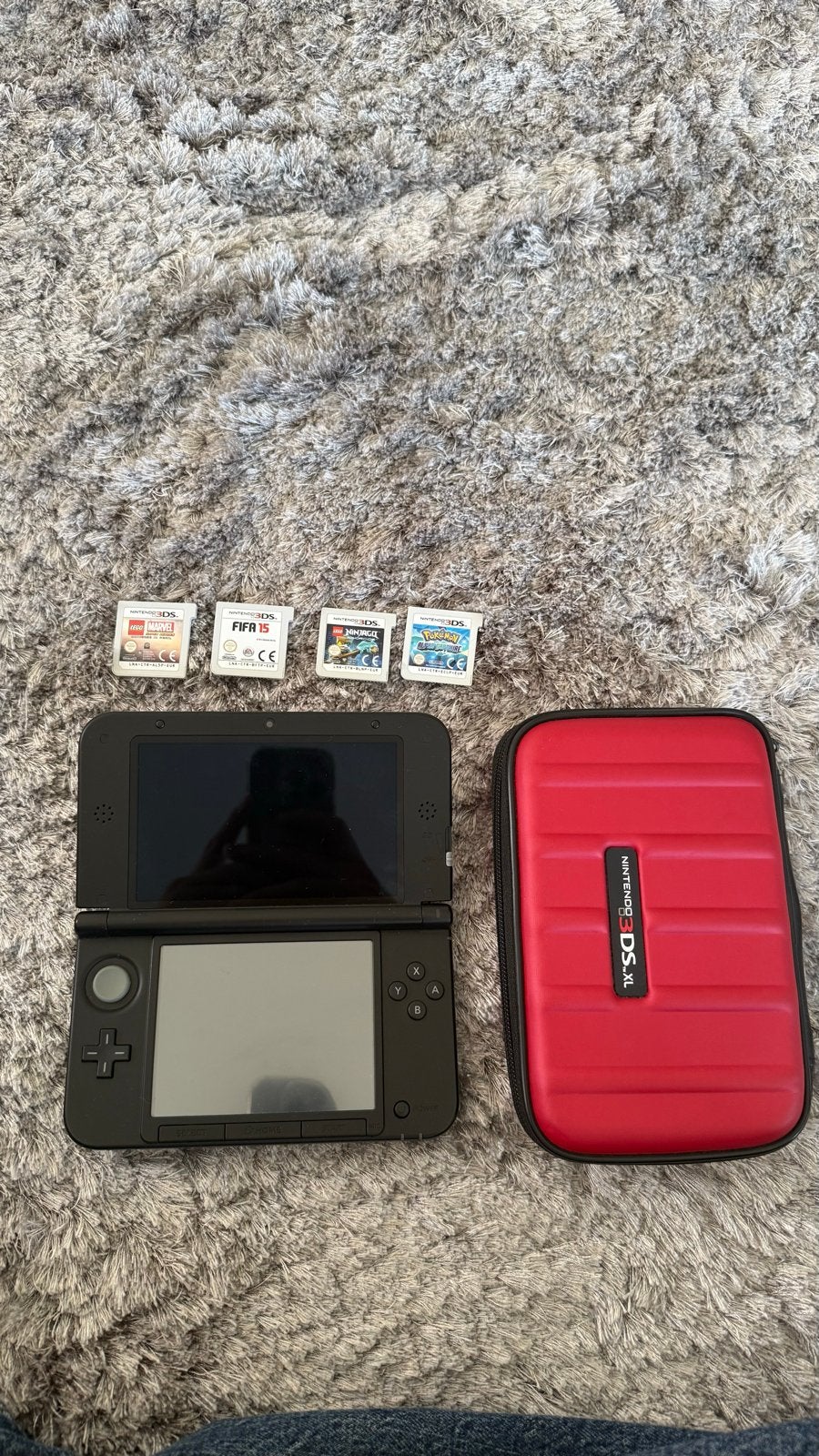Nintendo 3DS XL met games en beschermhoes, Spelcomputers en Games, Met games, Zwart, 3DS XL, Ophalen of Verzenden