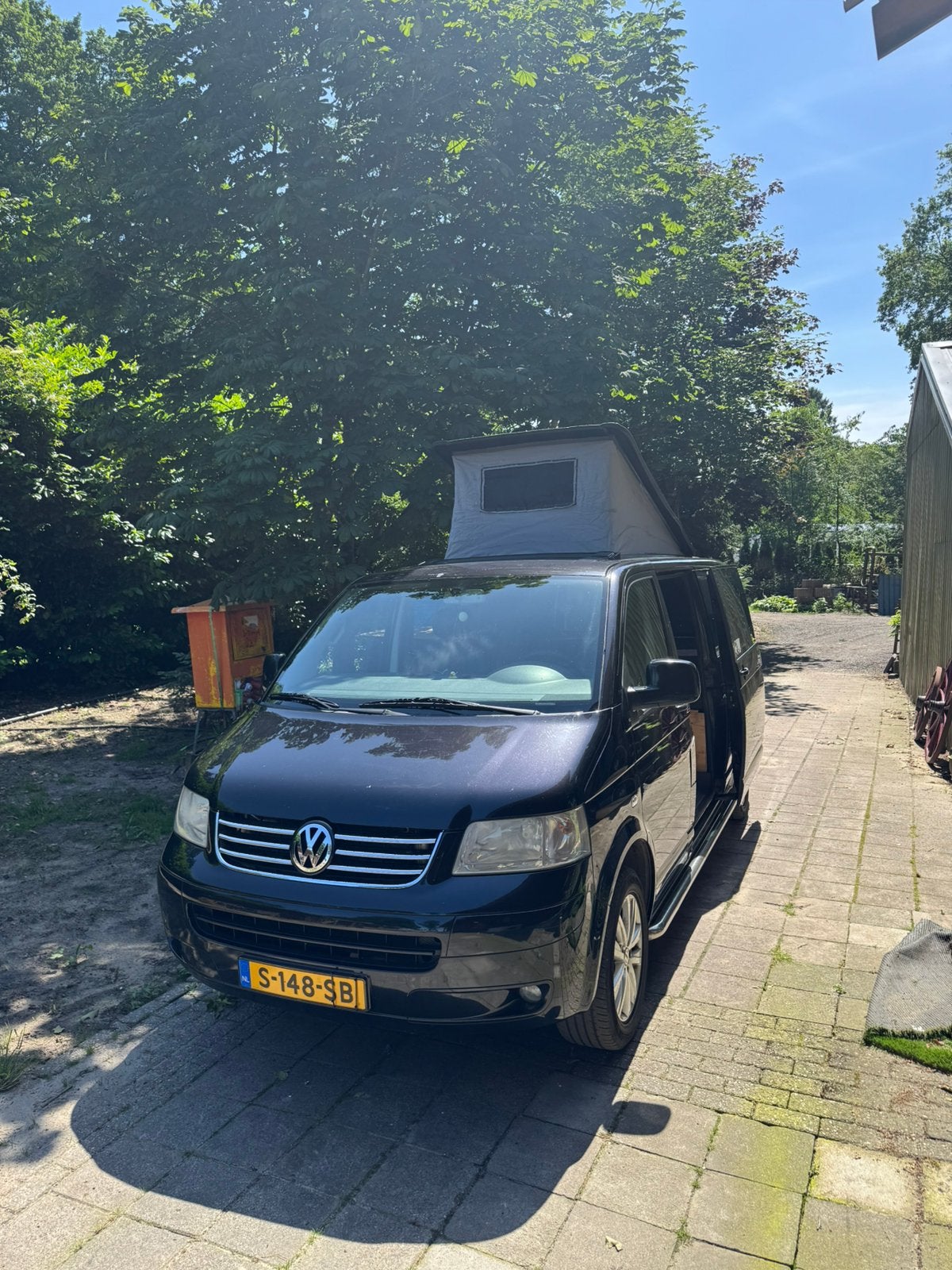 Volkswagen transporter 2008 Zwart, Caravans en Kamperen, Campers, Buscamper of Camperbus, Volkswagen, Tot en met 2, Particulier