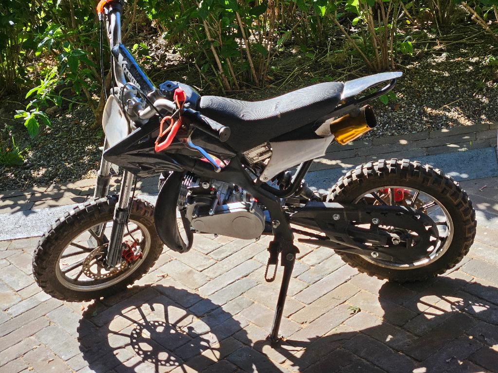 Pitbike 49cc (opknapper), Fietsen en Brommers, Minibikes, Midibikes en Pitbikes, Gebruikt, 49 cc, Pitbike, Schijfrem