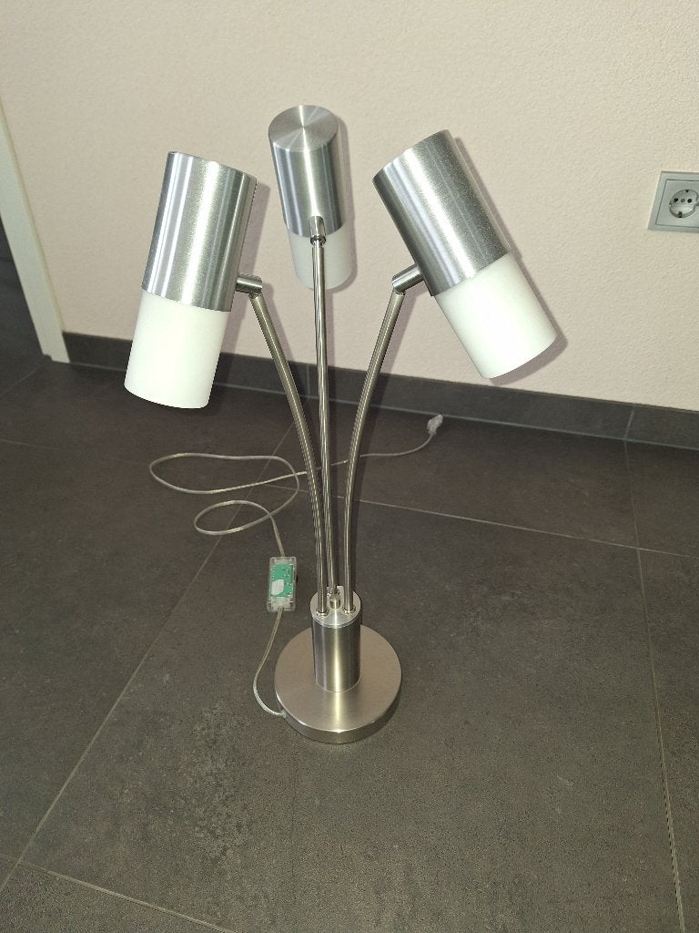 RVS tafellamp, Ophalen, Overige merken, Glas, 59 cm