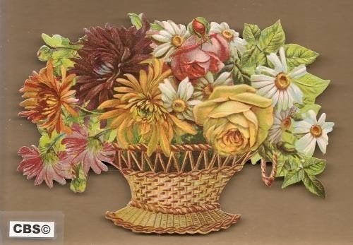 Mand met herfstbloemen poezieplaatjes 5077, Ophalen of Verzenden