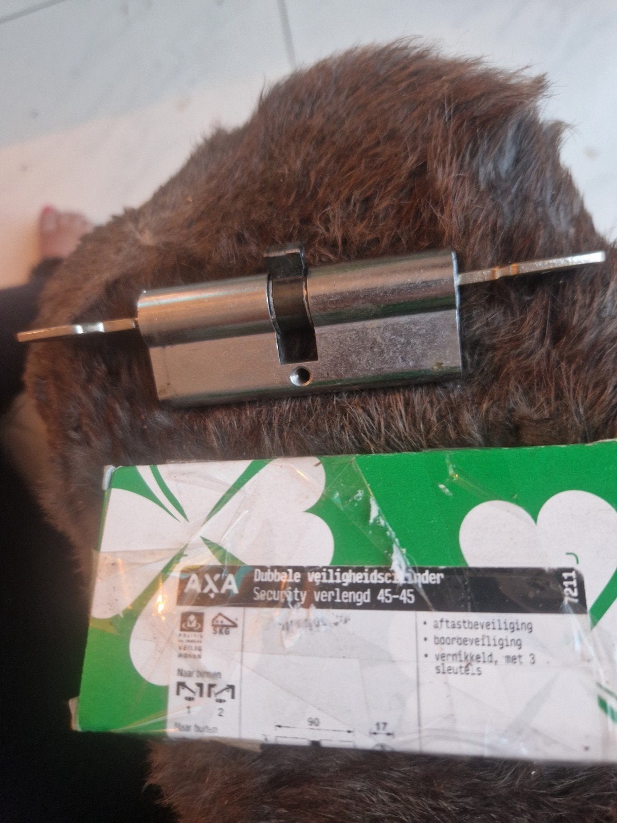 AXA Dubbele Veiligheidscilinder 45-45 - Vernikkeld, Ophalen, Nieuw, Overige materialen, Slot