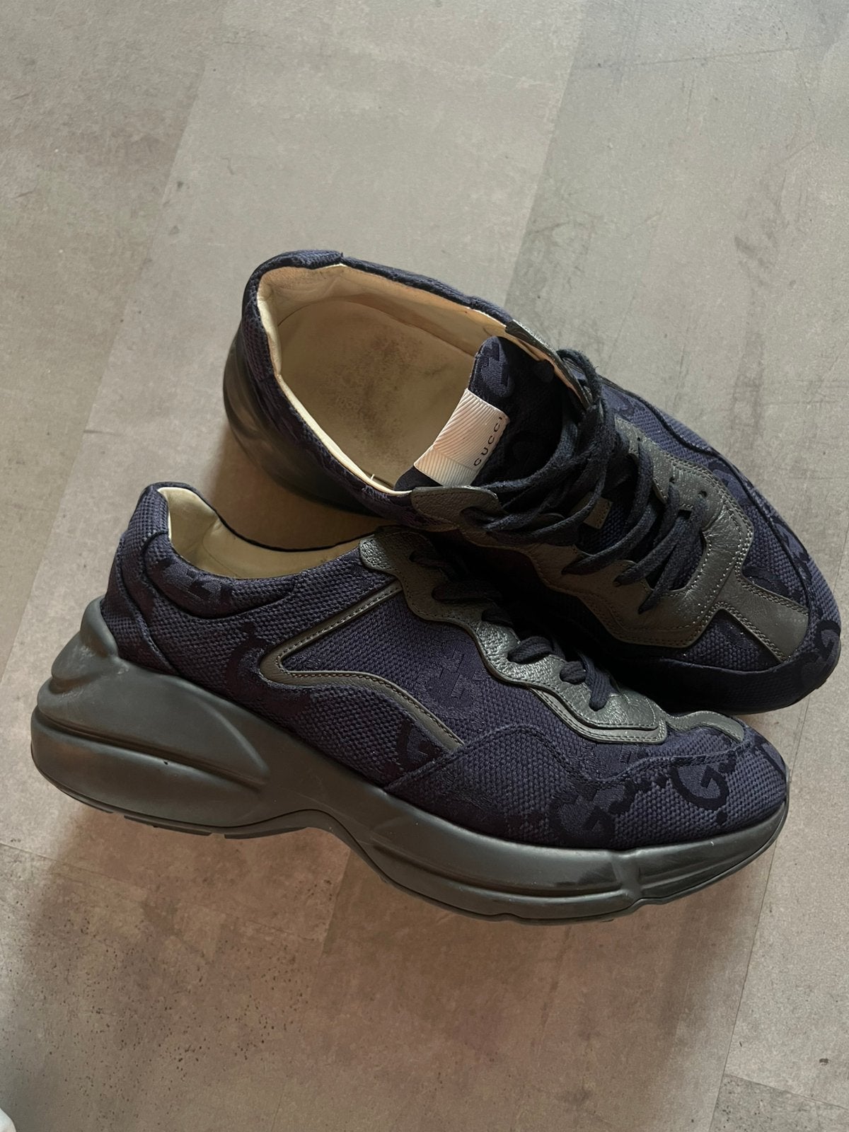 Gucci Rhyton Blue Maxi GG Supreme, Kleding | Heren, Schoenen, Blauw, Ophalen of Verzenden, Sneakers of Gympen, Gedragen