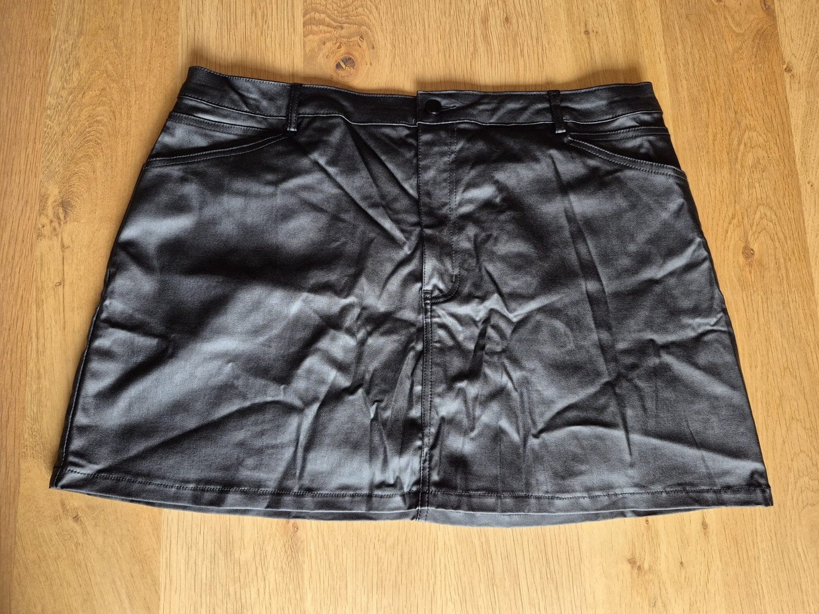 Leren Look rokje 3xl, Ophalen, Zwart, Maat 46/48 (XL) of groter, Zo goed als nieuw