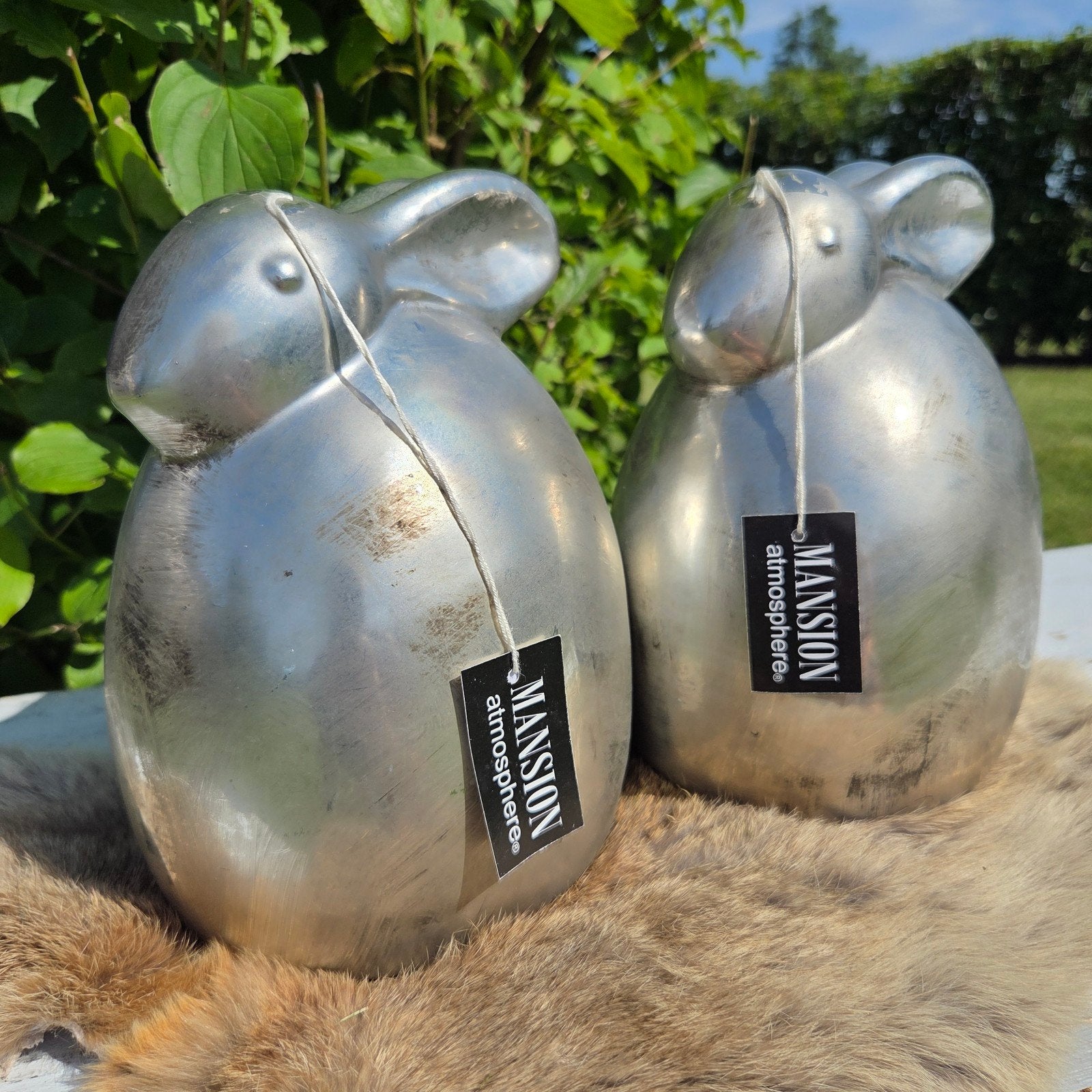 Strakke decoratie konijn rabbit zilverkleurig, Ophalen, Nieuw