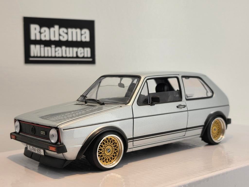 Volkswagen golf Mk1 Gti - Verlaagd + BBS - 1:18 Norev, Auto, Norev, Ophalen of Verzenden, Zo goed als nieuw